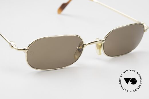 Cartier Orfy - M 90er Sonnenbrille Eckig Unisex, orig. Cartier Sonnengläser mit Cartier-Logo; 100% UV, Passend für Herren und Damen