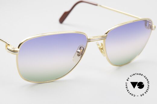 Cartier Courcelles 90er Luxus Sonnenbrille Unikat, edler Dreifach-Farbverlauf der Gläser wie ein Horizont, Passend für Herren und Damen