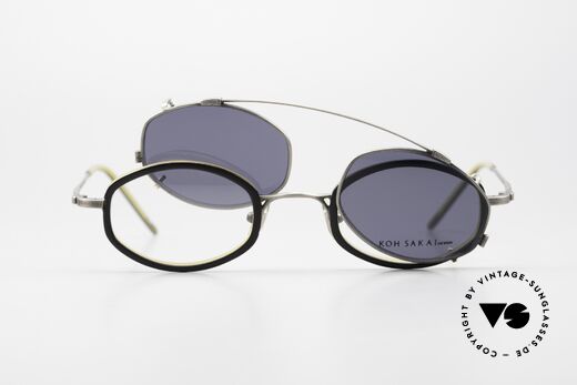 Koh Sakai KS9836 Titanium Brille mit Clip-On, ungetragen; wie alle unsere 90er vintage Clip-On Brillen, Passend für Herren und Damen