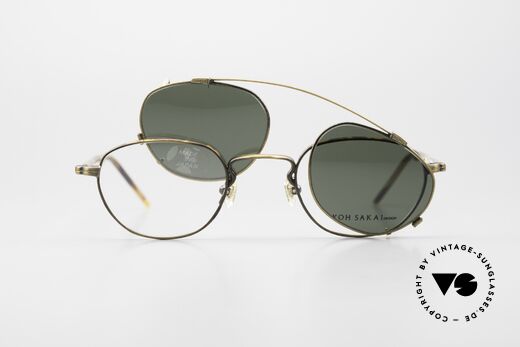 Koh Sakai KS9408 Kleine Brille mit Sonnenclip, ungetragen (wie alle unsere alten LA + Sabae Brillen), Passend für Herren und Damen