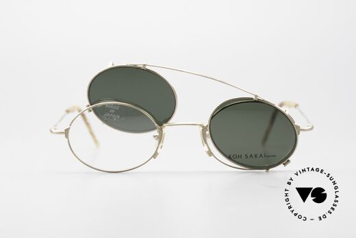 Koh Sakai KS9711 Clip On Brille 90er Titanium, ungetragen; Mini-Glaskratzer (auf 229 Euro reduziert), Passend für Herren und Damen