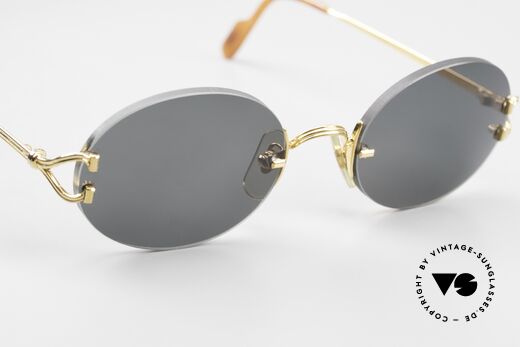 Cartier Rimless Giverny Ovale Randlose Luxusbrille, neue CR39 Gläser in grün-solid; für 100% UV Schutz, Passend für Herren und Damen