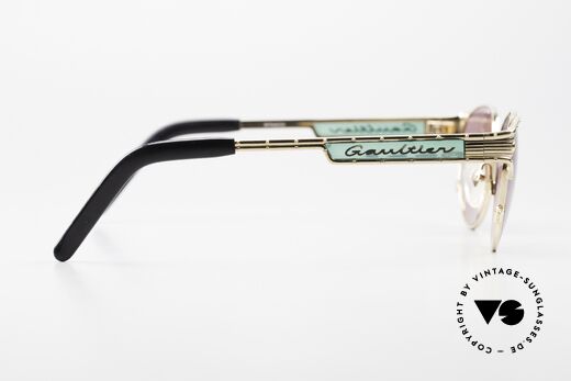 Jean Paul Gaultier 56-4179 No Retro Designer Brille 90er, die Sonnengläser können durch optische ersetzt werden, Passend für Herren und Damen