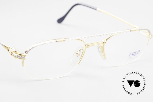 Fred Caravelle Luxus 80er Herrenbrille Segler, KEIN RETRO; kostbares gold-plated Original; Gr. 52/20, Passend für Herren