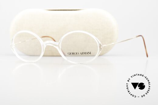 Giorgio Armani 363 Ovale Brille 90er Kristall, die Fassung ist beliebig verglasbar (optisch / Sonne), Passend für Herren und Damen