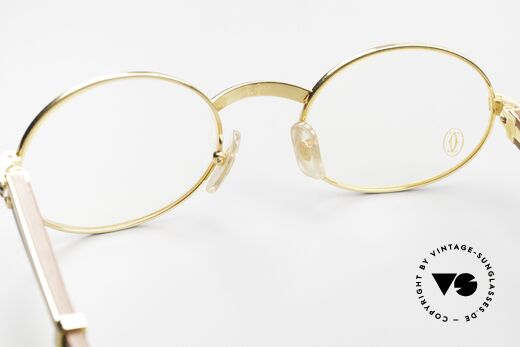 Cartier Giverny Ovale Edelholz Brille 1990, Größe: medium, Passend für Herren und Damen