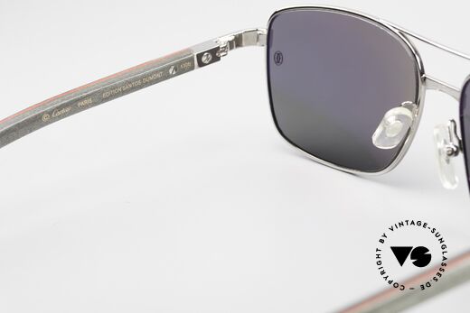 Cartier Santos De Cartier Pilotenbrille Holz Polarized, Größe: medium, Passend für Herren