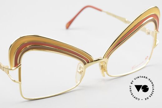 Casanova Arché 7 Limitierte Kunstbrille 24kt, ungetragene 80er Rarität für Kunstliebhaber, Gr. 54/20, Passend für Damen