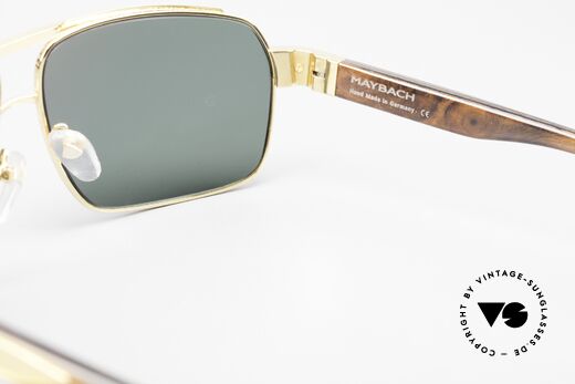 Maybach The Admiral I 24kt Gelbgold Holzbrille, Größe: large, Passend für Herren