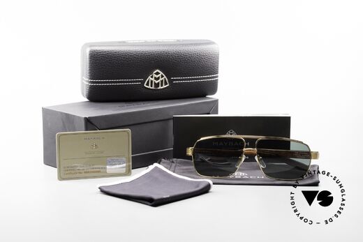 Maybach The Admiral I 24kt Gelbgold Holzbrille, Größe: large, Passend für Herren