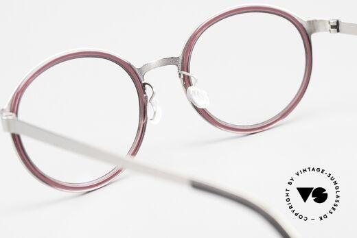 Lindberg 9740 Strip Titanium Ovale Damenbrille Himbeere, die orig. DEMOgläser können beliebig getauscht werden, Passend für Damen