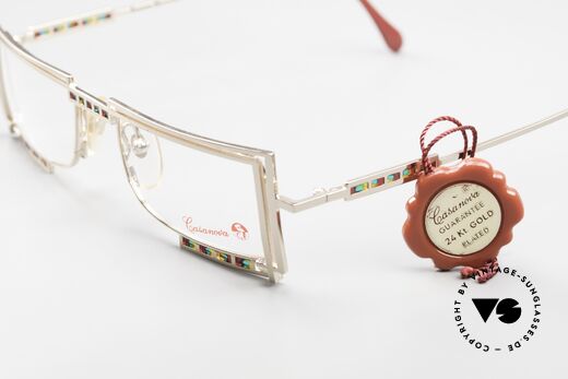 Casanova LC4 Vintage Brille 24kt Gold Plated, Größe: medium, Passend für Herren und Damen