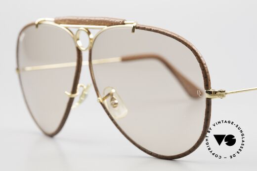Ray Ban Shooter Leathers Lederbrille Mit Automatikglas, KEINE Retrobrille, sondern ein kostbares 80er Original, Passend für Herren