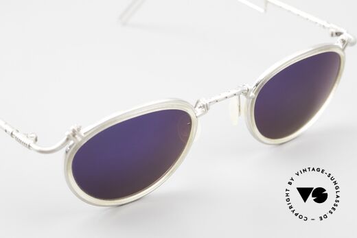DOX 02 HLS Titanium Brille Verspiegelt, bläulich verspiegelte Sonnengläser für 100% UV Schutz, Passend für Herren und Damen