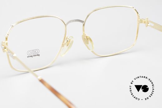 Gerald Genta Gold & Gold 08 90er Vintage Luxus Brille, ungetragenes Einzelstück mit Seriennummer, Gr. 59/18, Passend für Herren