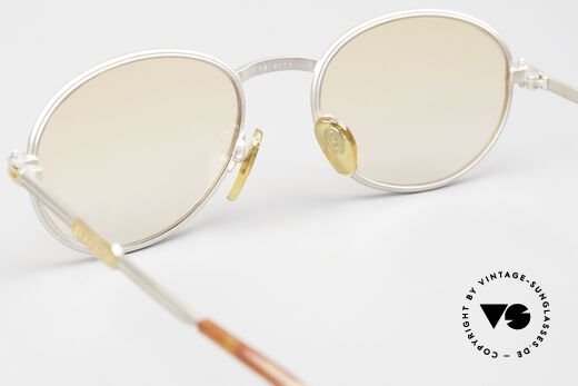 Gerald Genta New Classic 02 Ovale Vintage Sonnenbrille 90er, orange-Verlauf Sonnengläser (daher auch abends tragbar), Passend für Herren und Damen