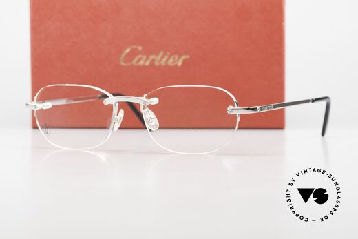 Cartier T-Eye Rimless Randlose Platin Fassung, Größe: medium, Passend für Herren und Damen Cartier T-Eye Rimless Randlose Platin Fassung, Größe: medium, Passend für Herren und Damen