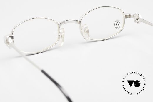 Cartier Ginger Luxus Brille Platin Gebürstet, die Glashöhe ist 29mm (nur knapp gleitsichtfähig), Passend für Herren und Damen