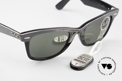 Ray Ban Wayfarer I Limitierte Leder Sonnenbrille, KEIN Retronachbau, ein altes B&L USA-ORIGINAL!, Passend für Herren und Damen