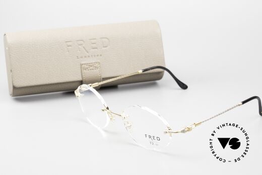 Fred Fidji F2 Randlose Vintage Brille Oval, Größe: medium, Passend für Herren und Damen Fred Fidji F2 Randlose Vintage Brille Oval, Größe: medium, Passend für Herren und Damen