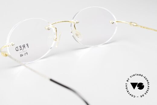 Fred F10 L01 Randlose Luxusbrille Bicolor, original DEMO Gläser können beliebig getauscht werden, Passend für Herren und Damen