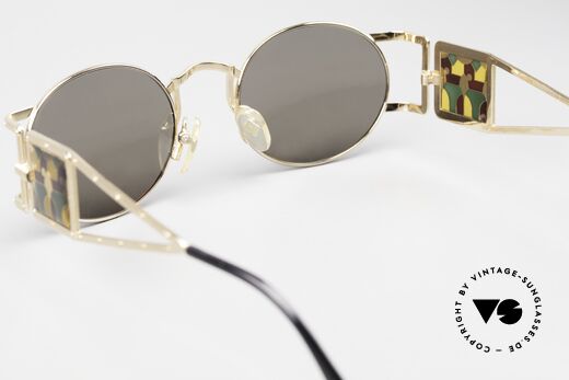 Jean Paul Gaultier 56-4672 Kunstvolle Sonnenbrille Oval, Fassung kann ggf. auch optisch verglast werden, Passend für Herren und Damen