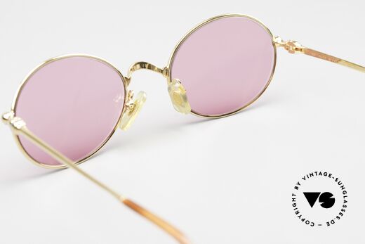 Cartier Saturne Vintage Brille Vergoldet 22kt, von 1997 mit neuen pinken (rosaroten) Sonnengläsern, Passend für Damen