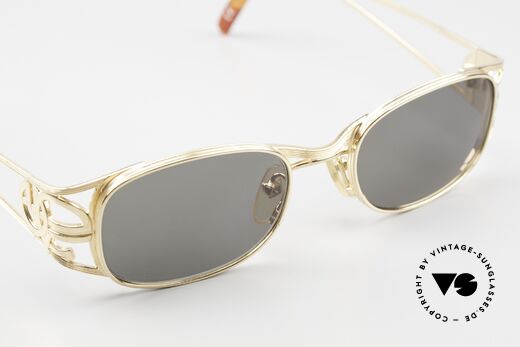 Jean Paul Gaultier 58-5101 22kt Vergoldet Made In Japan, die Sonnengläser (100% UV) sind ggf. beliebig ersetzbar, Passend für Herren und Damen
