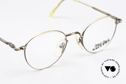 Jean Paul Gaultier 55-1174 Gebranntes JPG Gold Antik, KEINE RETRObrille; ein kostbares ORIGINAL von 1996, Passend für Herren und Damen