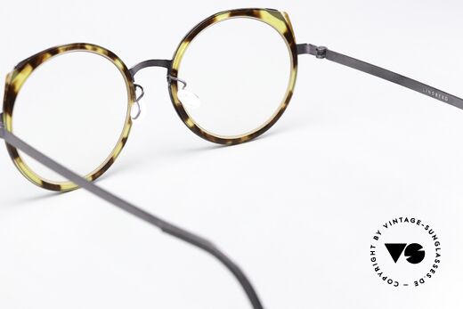 Lindberg 9747 Strip Titanium Ladies Round Cateye Design, die orig. DEMOgläser können beliebig getauscht werden, Passend für Damen