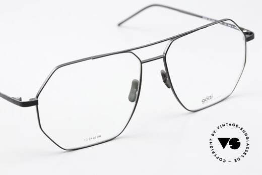 Götti Dice Eckige XL Titanium Brille, die DEMO-Gläser können beliebig getauscht werden, Passend für Herren