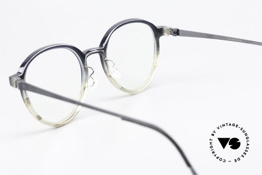 Lindberg 1176 Acetanium Rahmen Dunkelblau zu Grau, ungetragenes Designerstück mit original Lindberg Etui, Passend für Herren und Damen