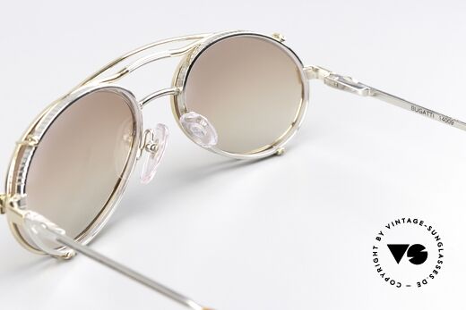 Bugatti 14009 Herrenbrille 80er Bicolor, ein altes ORIGINAL mit praktischem SonnenClip, Passend für Herren
