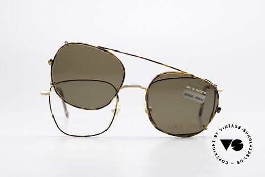 Giorgio Armani 137 Eckige Panto Brille SunClip, Größe: small, Passend für Herren und Damen Giorgio Armani 137 Eckige Panto Brille SunClip, Größe: small, Passend für Herren und Damen