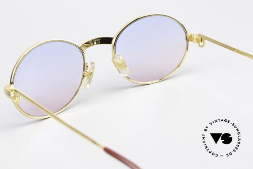 Cartier Saint Honore - M Sonnengläser Baby-Blau Pink, KEINE Retrobrille, sondern das 25 Jahre alte Original, Passend für Herren und Damen