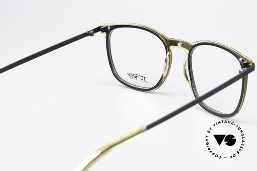JF Rey JF2745 Unisex Brille Eckig Panto, hier ein schönes Modell in schwarz / gelb-transluzid, Passend für Herren und Damen