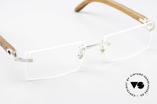 Cartier Formentera Afrika Bubinga HolzBrille, die DEMO-Gläser können beliebig ersetzt werden, Passend für Herren