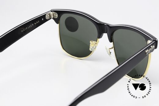 Ray Ban Wayfarer Max II Original 80er USA Ray-Ban, B&L Wayfarer Max, 54mm, W0534, ebony-gold, G-15, Passend für Herren