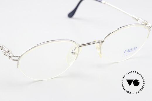Fred Feroe - S Luxusbrille Platin Plattiert, KEIN RETRO; kostbares altes Original in Größe 49/21, Passend für Herren und Damen