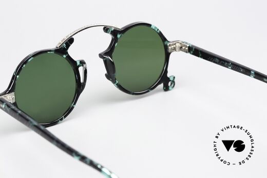Jean Paul Gaultier 58-0271 Extravagante Sammlerbrille, ungetragen in Color Code 2 (smaragd-schwarz / silber), Passend für Herren und Damen