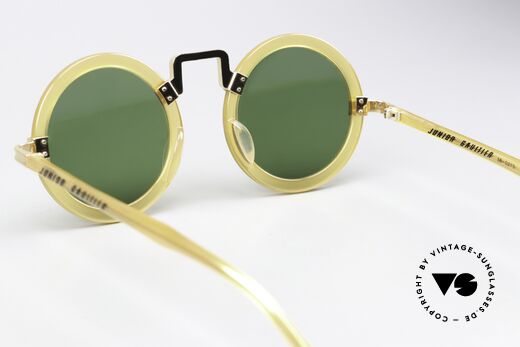 Jean Paul Gaultier 58-0275 Steampunk Sonnenbrille 80er, hier Modell 58-0275 in Farbe 3 (honig-transluzid, gold), Passend für Herren und Damen
