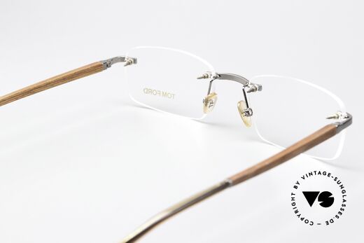 Tom Ford TF5080 Randlose Brille Holzbügel, Glasform & Größe können vom Optiker variiert werden, Passend für Herren und Damen