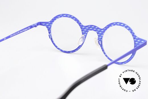 Theo Belgium Mille 24 Metallfassung Blau Metallic, Fassung ist beliebig (optisch / Sonne) verglasbar, Passend für Herren und Damen