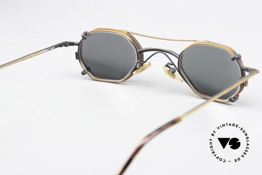 Christian Roth 2401 Kleine 90er Brille Mit Clip-On, kleine Form (von 1992) ist für große Sehstärken ideal, Passend für Herren und Damen