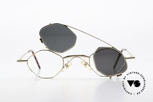 Christian Roth 2402 Achteckige Brille Mit Clip, Größe: small, Passend für Herren und Damen