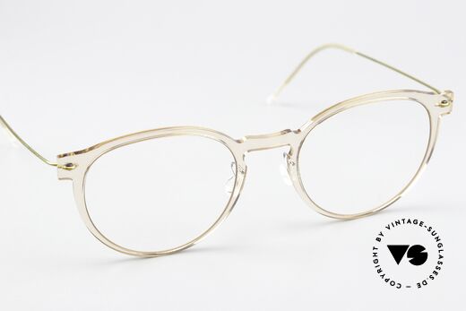 Lindberg 6603 NOW Brille Kristallklar Mit Gold, ungetragenes Designerstück mit original Lindberg Etui, Passend für Damen