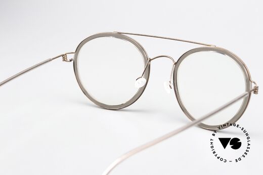 Lindberg Teitur 49 Air Titan Rim Leichte Runde Pantobrille, die orig. Lindberg Demogläser sind beliebig austauschbar, Passend für Herren und Damen
