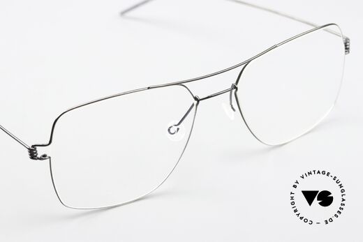 Lindberg Joshua Air Titan Rim Eckige Pilotenbrille Herren, Titan-Fassung kann natürlich beliebig verglast werden, Passend für Herren