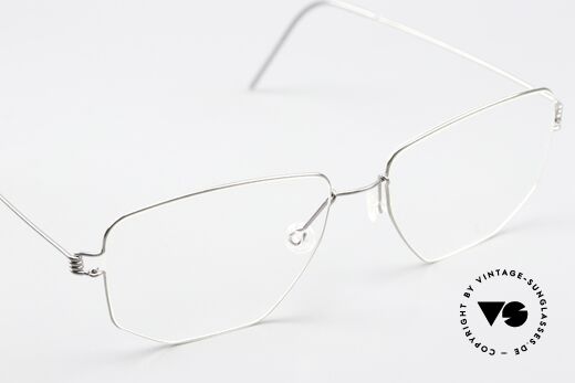 Lindberg Selim Air Titan Rim Eckige Brille Silber Unisex, Titan-Fassung kann natürlich beliebig verglast werden, Passend für Herren und Damen