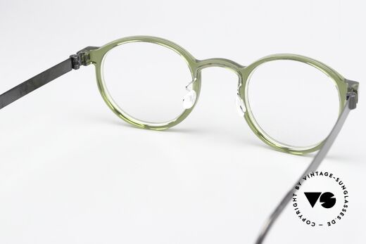 Lindberg 1014 46 Acetanium Pantobrille In Grau Grün, ungetragenes Designerstück mit original Lindberg Etui, Passend für Herren und Damen